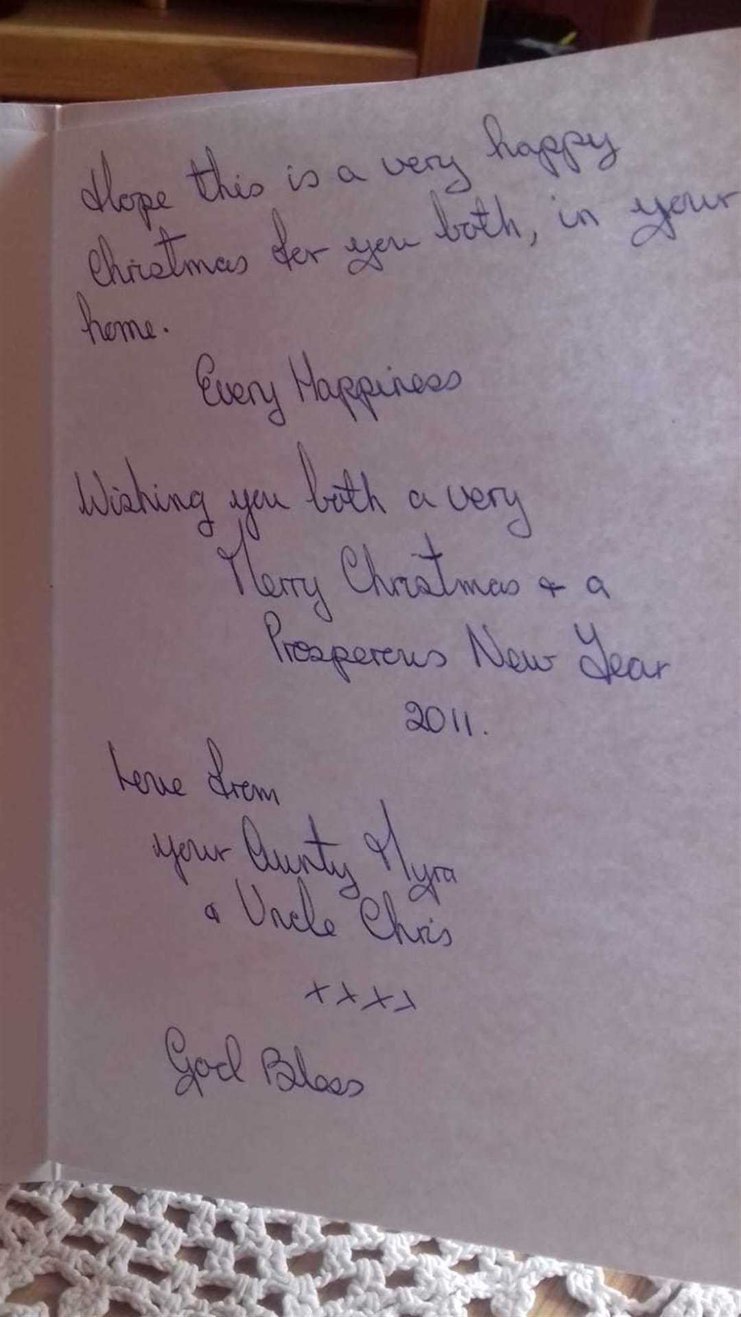 The card was sent in December 2010 (13038145)