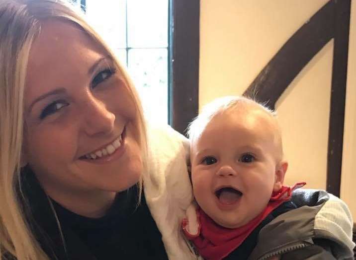 Alice Scutchey and her son Luca, six months