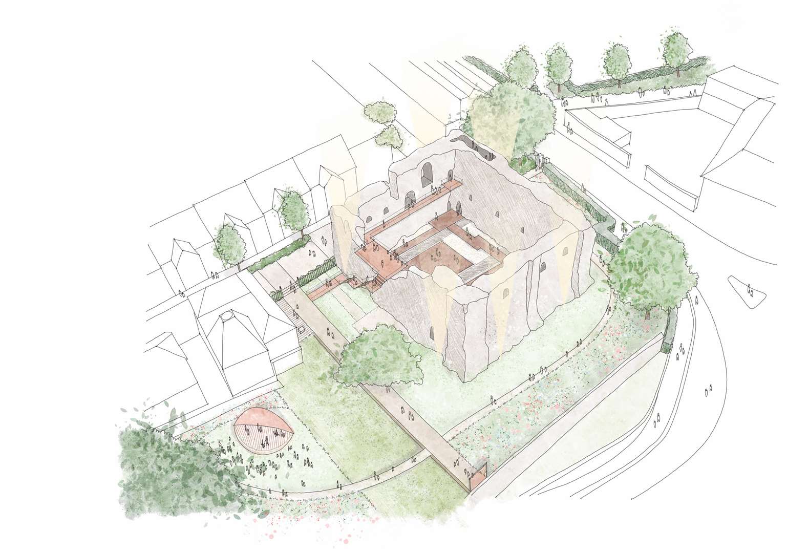 Concept designs showing how Canterbury Castle will look as part of Levelling Up plans for Canterbury. Picture: HTA Design LLP