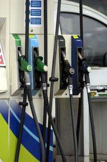Petrol and diesel pumps at a BP garage in Kent