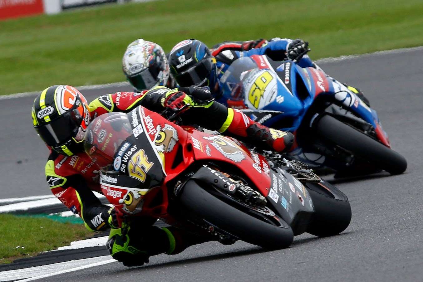 Shane Byrne (No.67) during the BSB triple header at Silverstone Picture: PSP Images