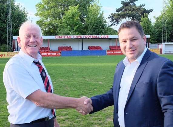 Chatham Town chairman Kevin Hake (right) with vice chairman Barry Adams
