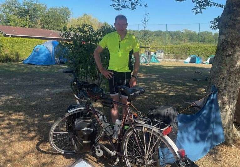 Frank McNulty cycled from Hythe to Cherbourg to raise money for a cancer charity which he thinks deserves more recognition