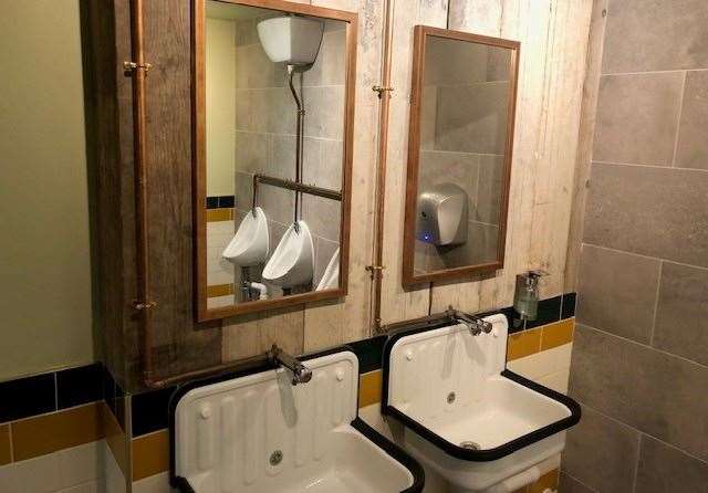 There had clearly been careful thought put into the decoration of the gents during the pub refurb