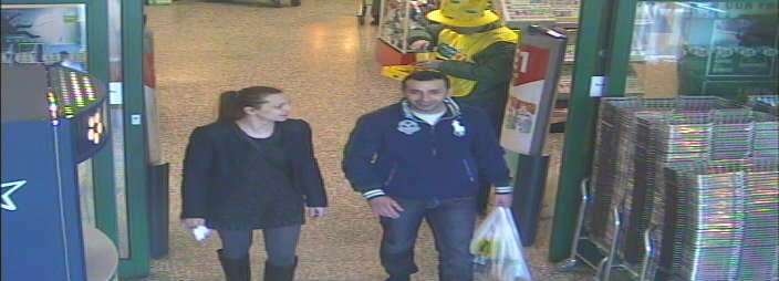 A CCTV image of two people police want to speak to in connection with a distraction theft in Maidstone