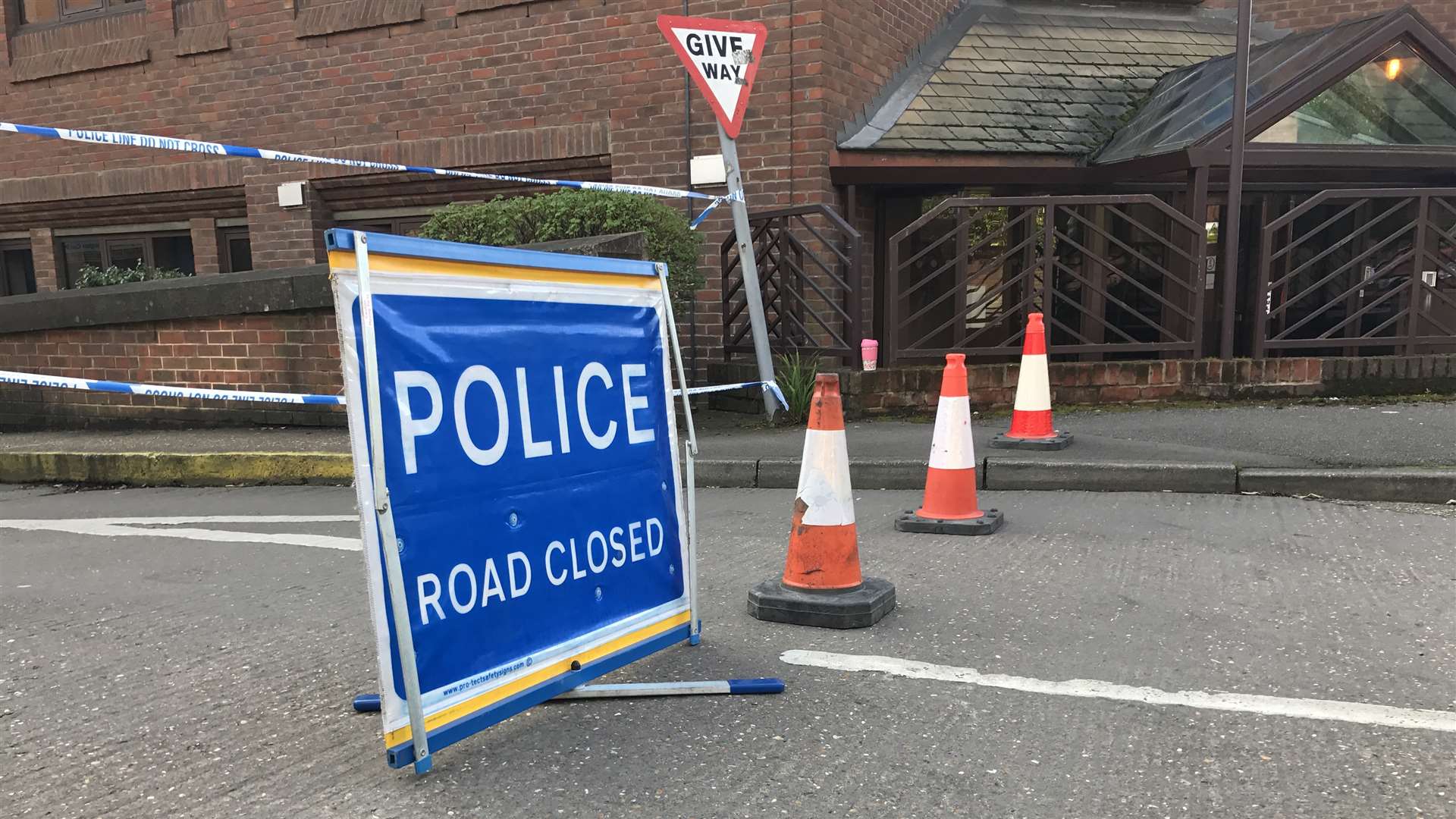 The car park was sealed off by police after Mr Metcalfe's body was found