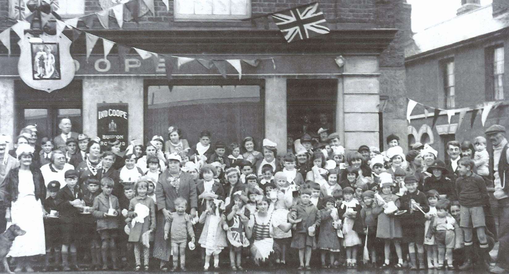 Residents of Victory Street on the Isle of Sheppey gather for a coronation party in 1953. Picture courtesy of Bel Austin.