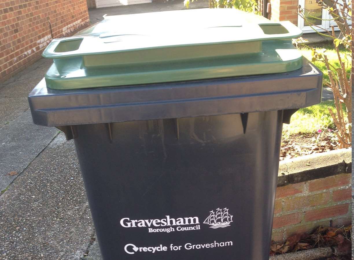 A Gravesham council wheelie bin, distributed back in 2014