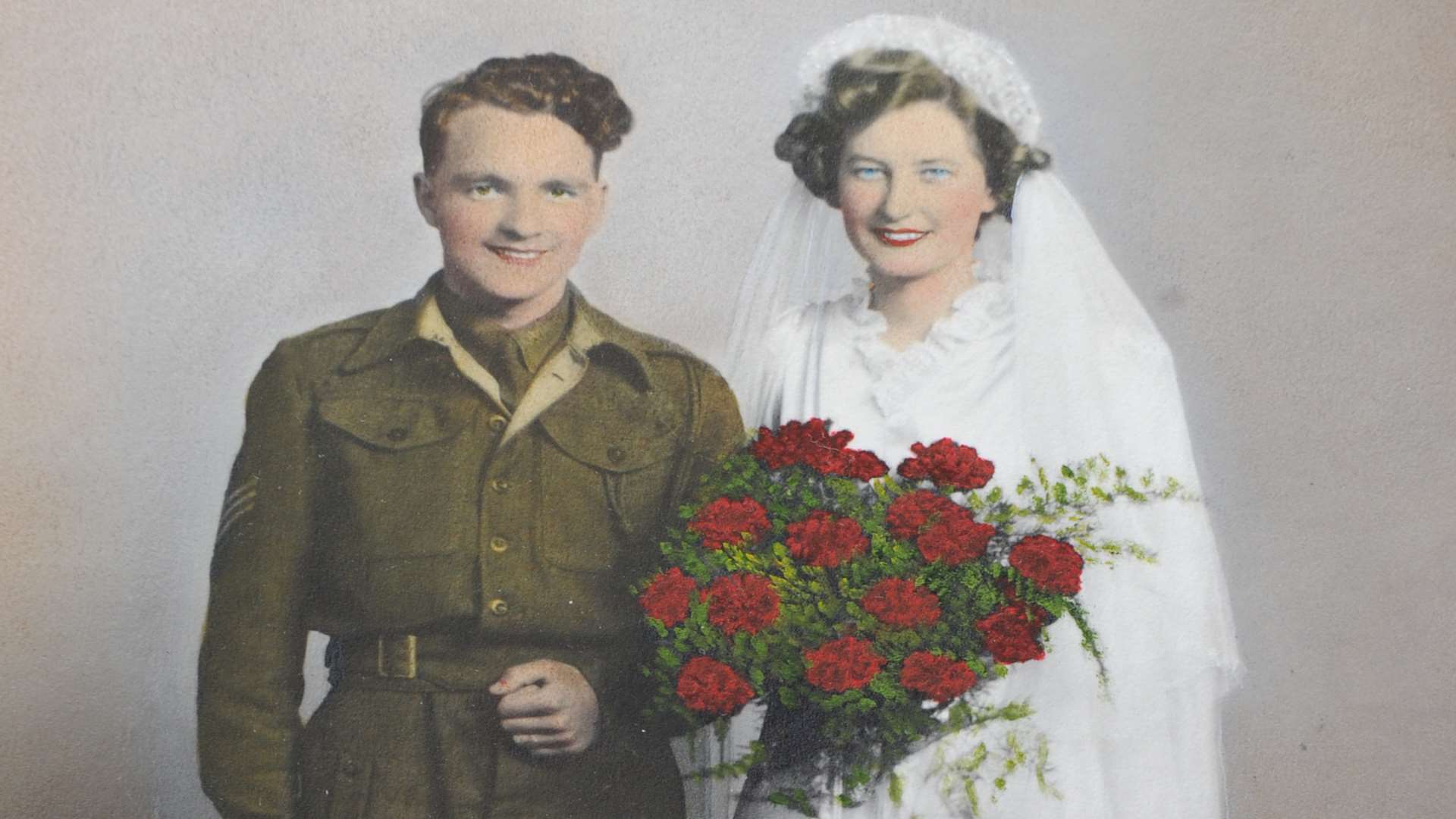 Les and Iris Bewley on their wedding day 70 years ago
