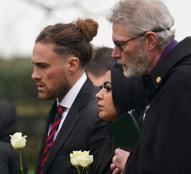 William Brown Sr and Laura Brown attending the funeral of their son, William. Picture: Gareth Fuller/PA