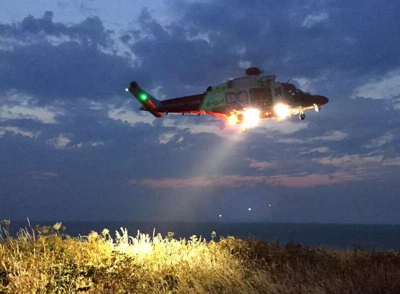 The Coastguard helicopter was involved. stock pic: @DadswellToby
