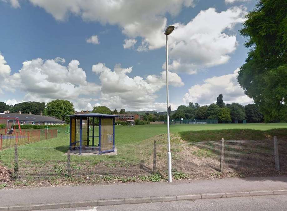 Travellers are reported to have parked up on fields behind Aylesford Community Centre. Picture: Google.