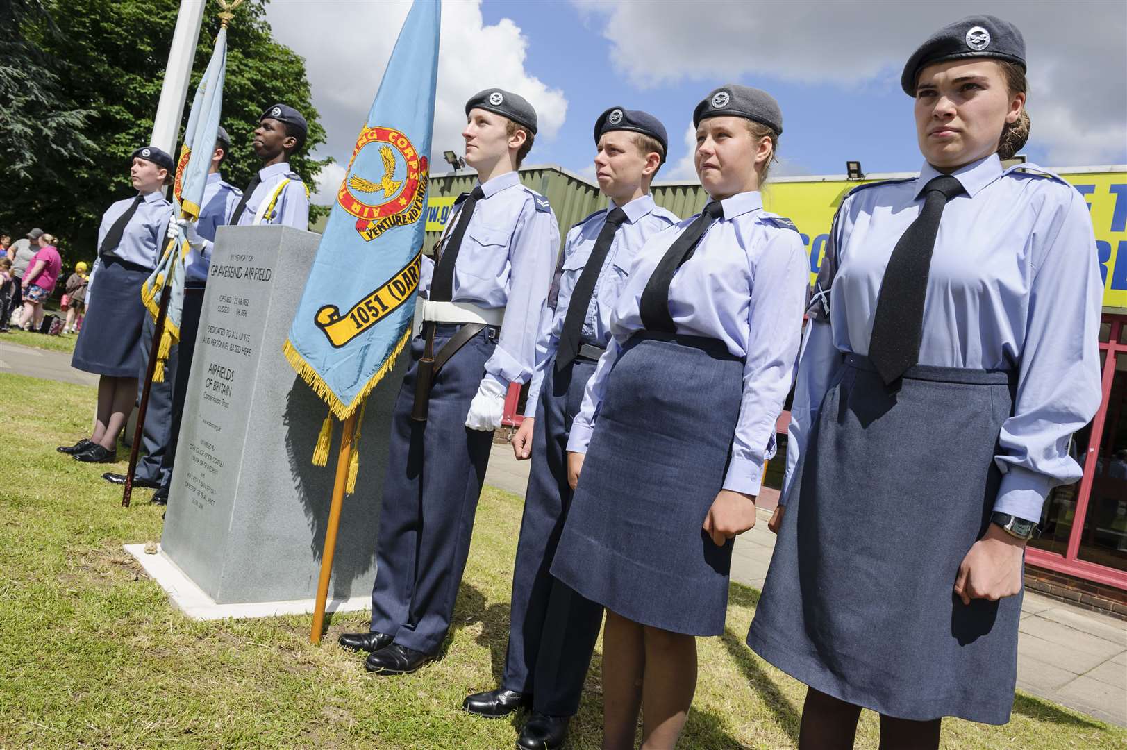 Cadets stand in silence to remember the sacrifices made for their freedom