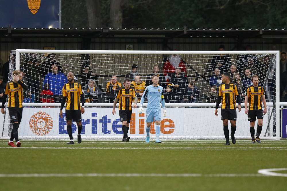 Disappointment for Maidstone after going a goal down Picture: Andy Jones
