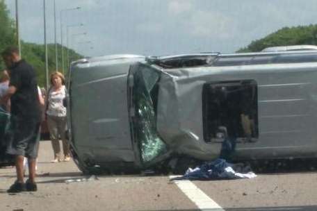 The accident on the M2. Picture @BawbagMcGee.