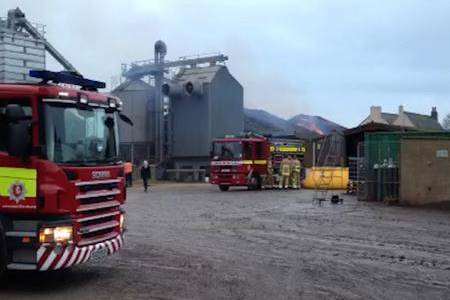 Fire crews at the scene of a barn fire on the Isle of Sheppey on Monday, December 17