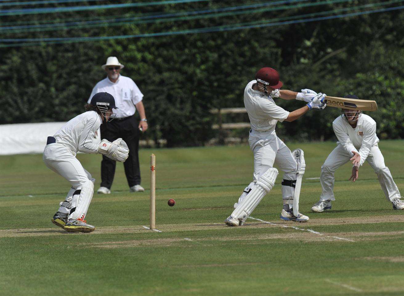 Canterbury opener James Lilley in action during his innings of 94 against Bromley on Saturday.