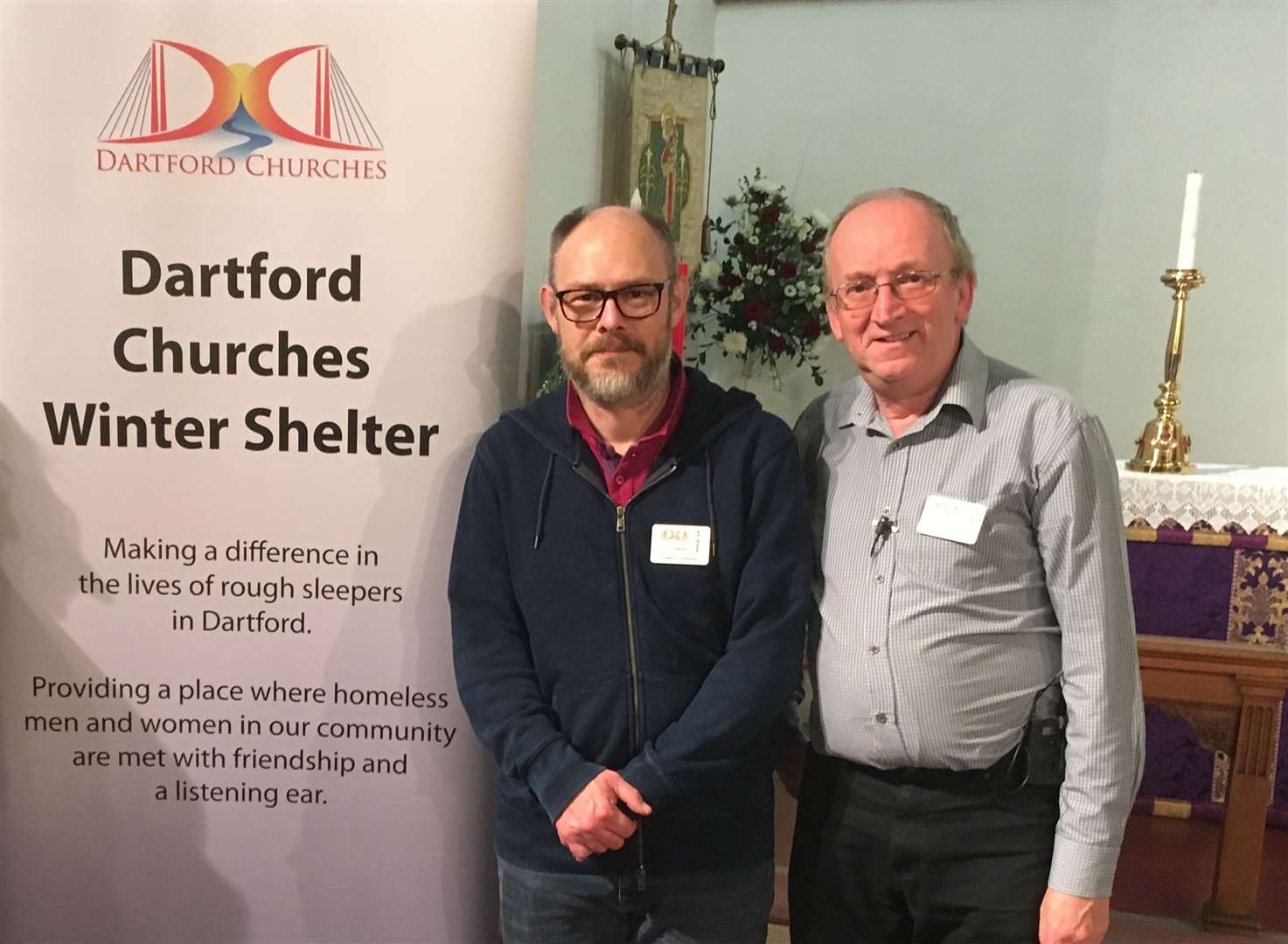 Dartford Churches Winter Shelter project worker, Steve Ives, and right, project administrator Michael Smith