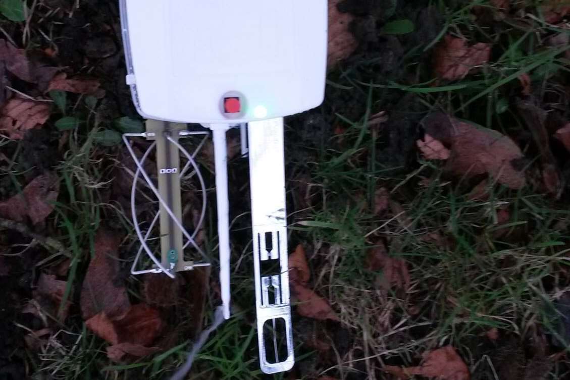 The mystery device landed in a garden
