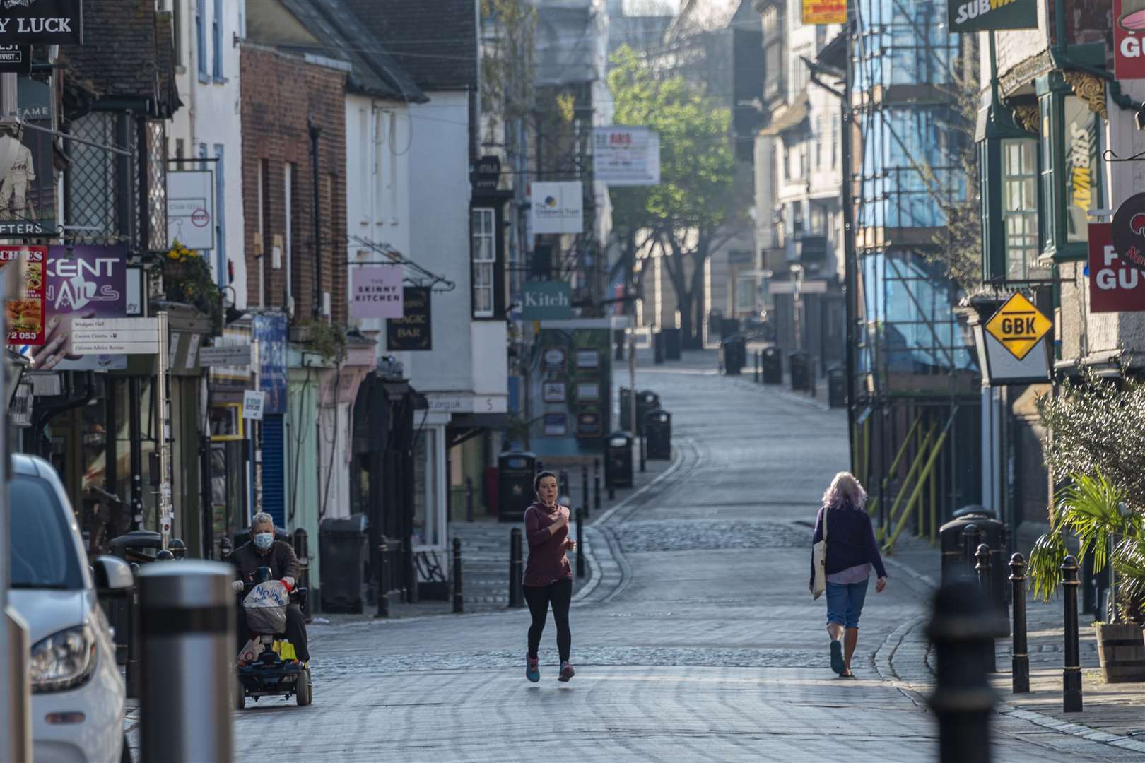 A near-deserted Canterbury High Street during the first lockdown. Picture: Jo Court