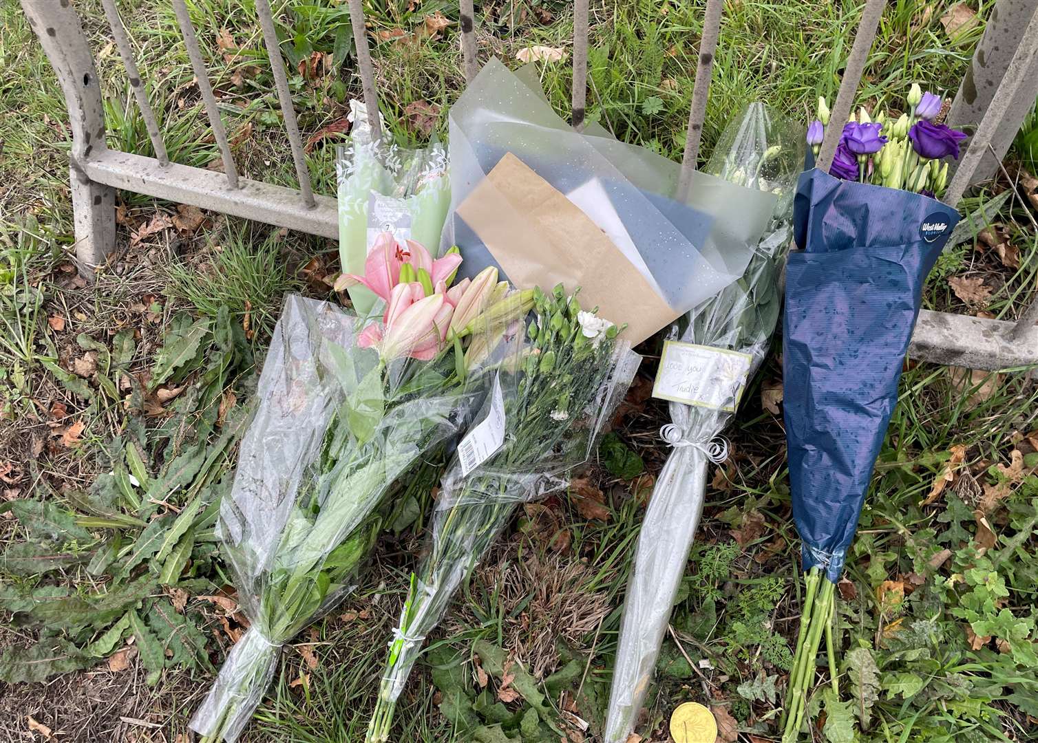 Floral tributes have been left for biker who died after colliding with traffic lights on the A228 Ashton Way