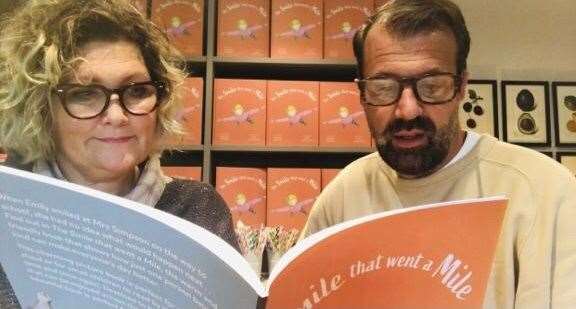 From left: Amanda and Paul reading from their new book. Picture: Paul Ward Smith
