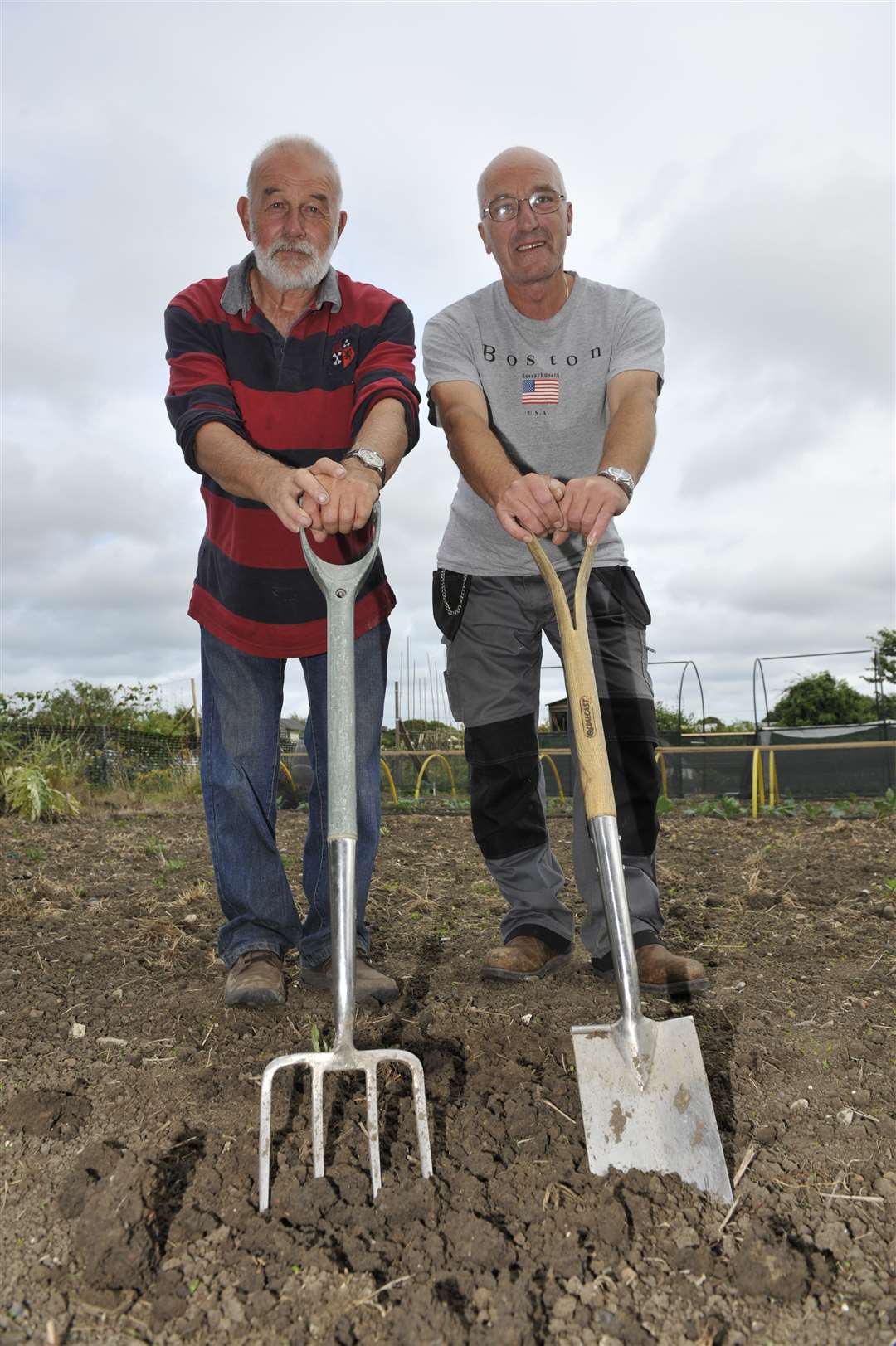 Mike Briggs and Steve Harding have taken over an allotment to grow produce for Age Concern