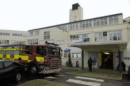Fire crews at Kent and Canterbury Hospital