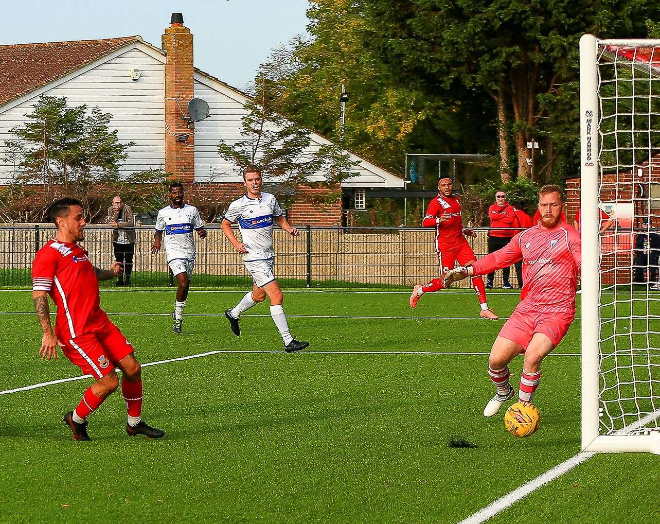 Harrison Carnegie scores on his Whitstable debut. Picture: Les Biggs