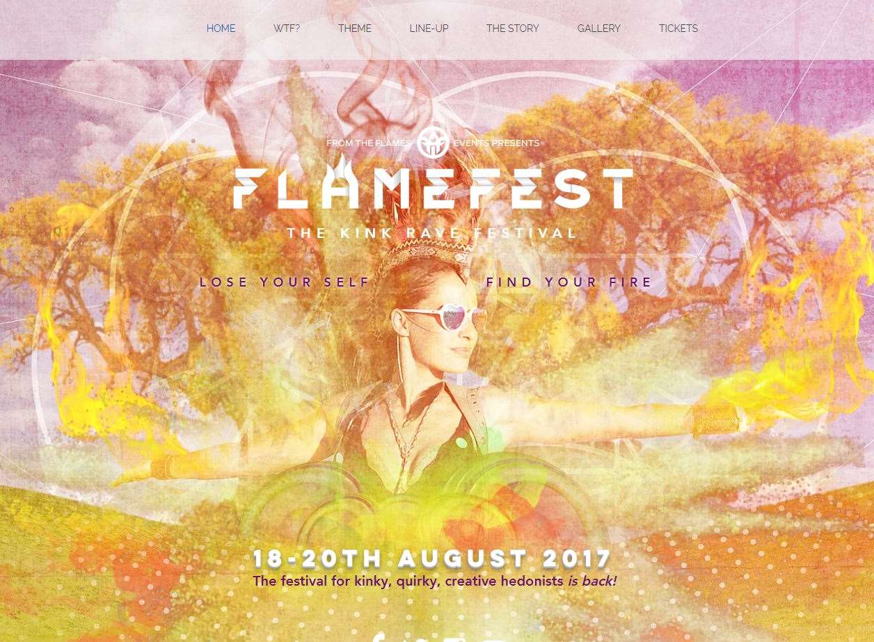 A screenshot from Flamefest's website