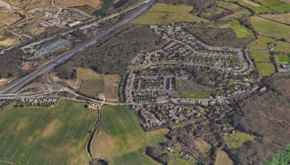 Bean, near Dartford, where parents struggle to get their children to school due to a lack of suitable buses. Picture: Google Earth