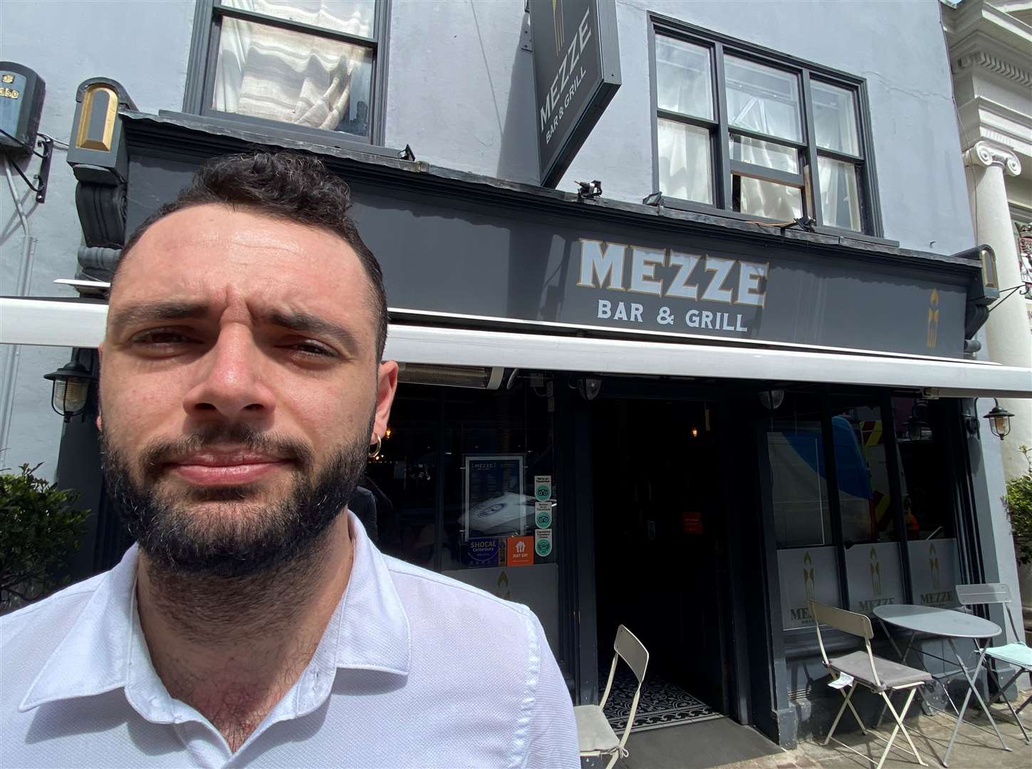 Mezze manager Antontio Coppola says the roadworks on St Peter's Street, Canterbury have cause a 70% drop in business