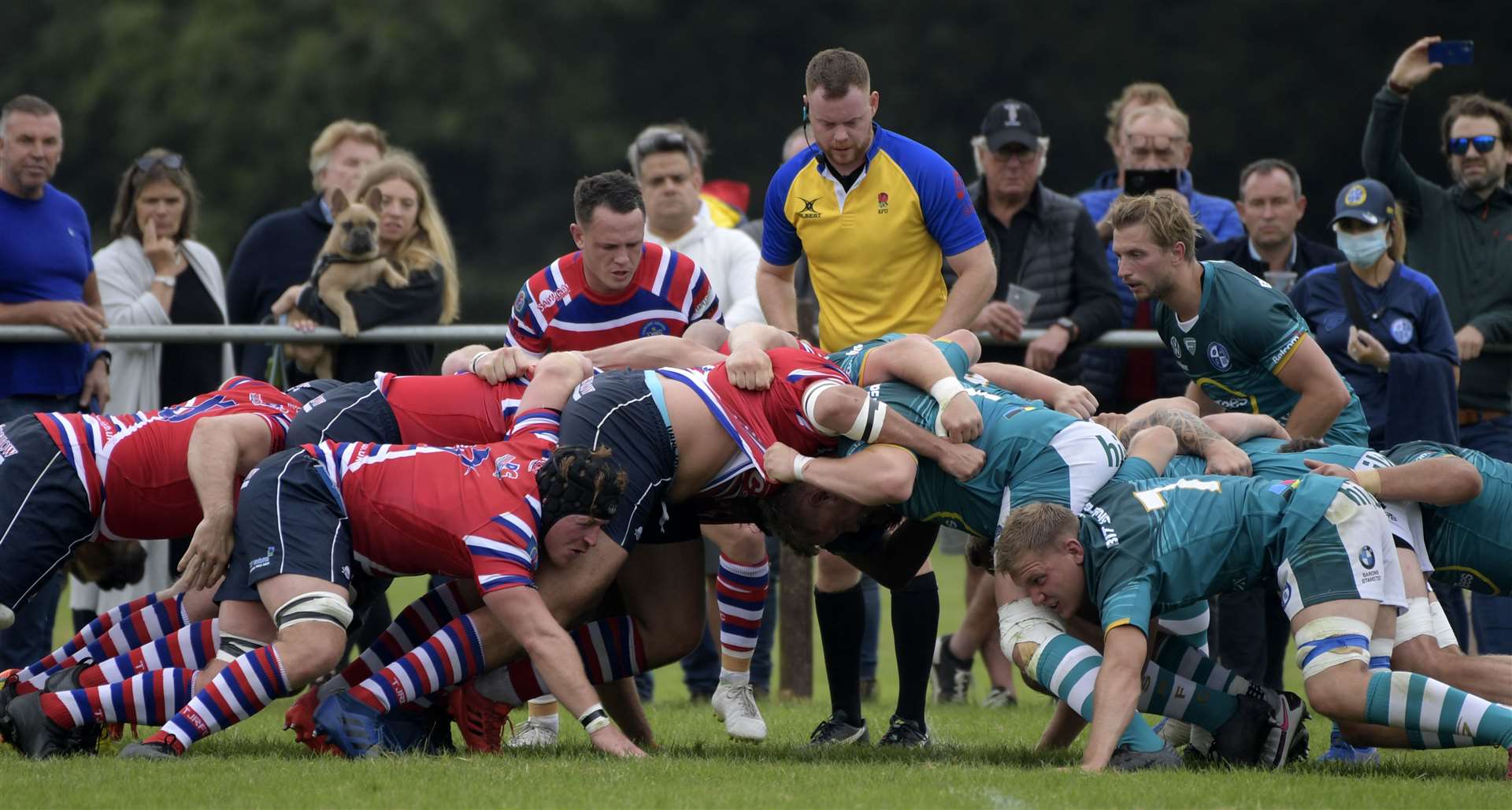 Juddians and Bishop's Stortford engage at the scrum.Picture: Barry Goodwin (50899761)