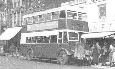 An M&D Service 19 stops in Military Road, Chatham, in the 1940s. Picture: Ottakars PLC