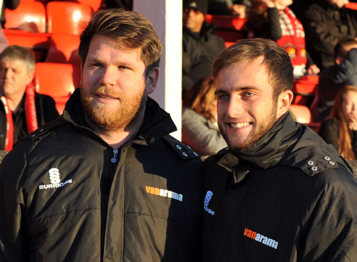 Jamie Turner and Jake Gallagher pictured before Welling's FA Trophy tie at Ebbsfleet Picture: David Brown