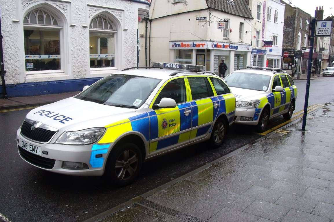 Police outside the raided store in Ramsgate. Picture: Mike Pett