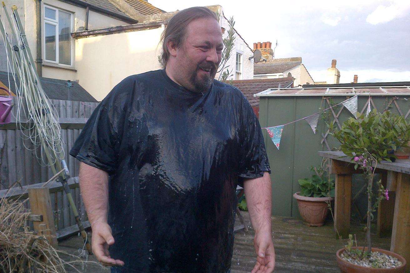 Medway Labour leader Cllr Vince Maple after taking part in the ice bucket challenge