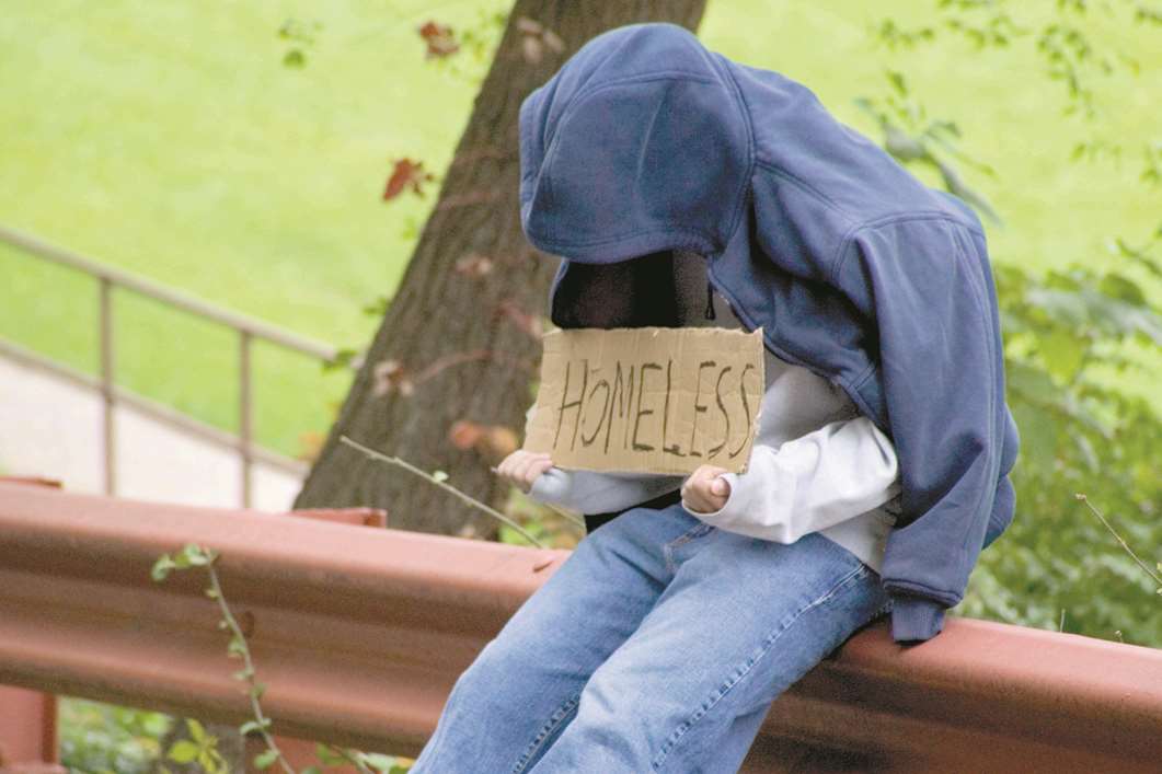 A homeless teenager on the streets. Library picture