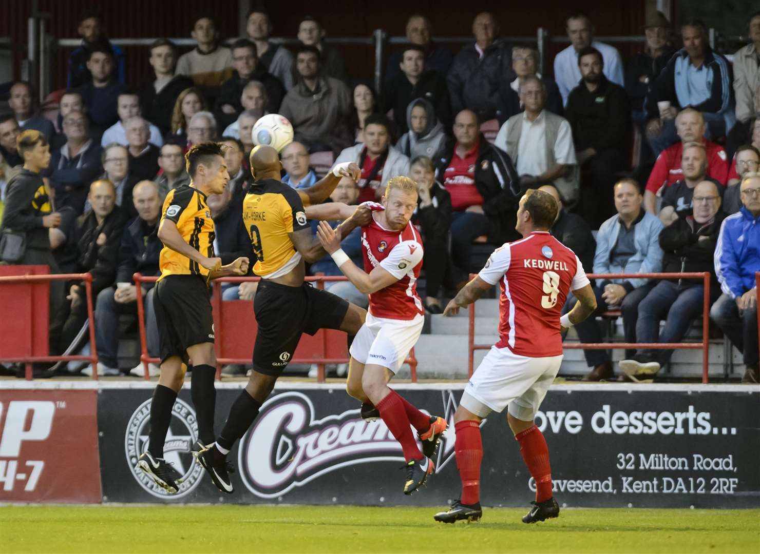 Action from the derby at Stonebridge Road last season Picture: Andy Payton