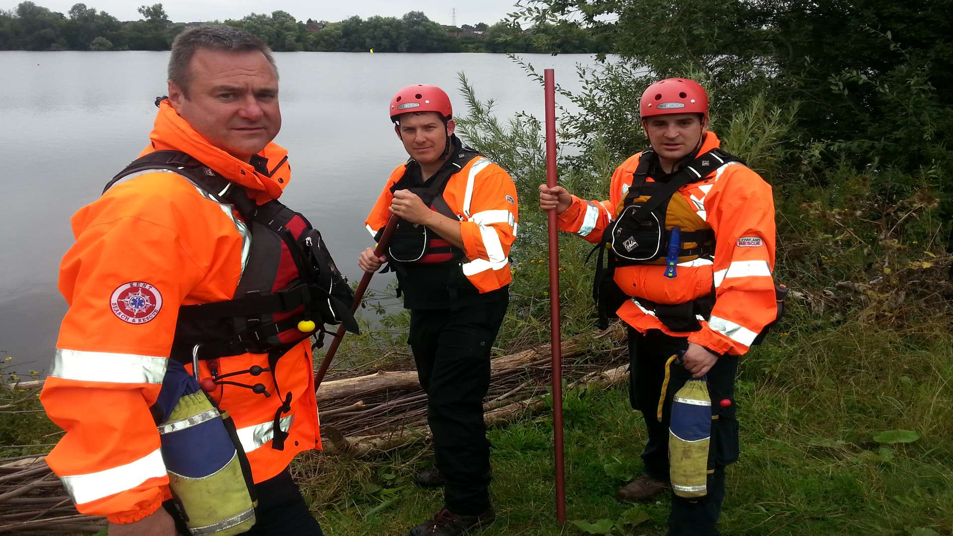 One of the bank search teams from Kent Search and Rescue: from left: Andy Heselwood (Headcorn), John Walker (Sittingbourne) and Matt Hurley (Sittingbourne).