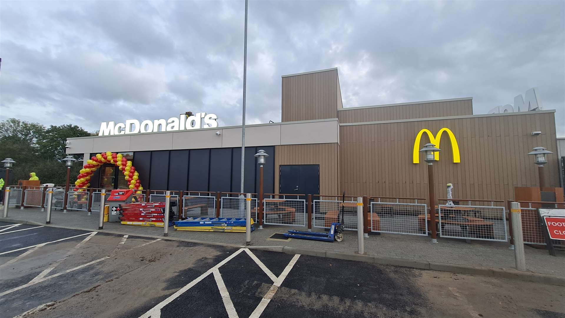 The new McDonald's at Sandwich ready for its launch