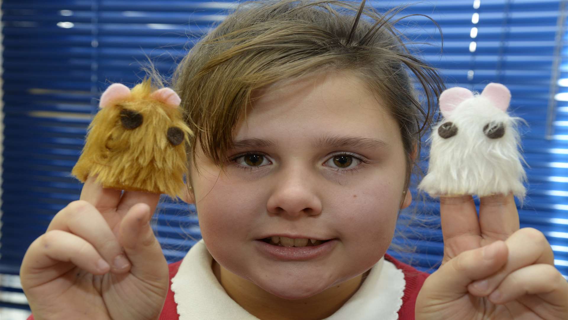Georgia, 10, with her finger puppets