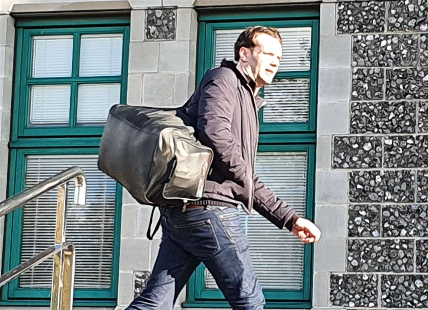 James Matthews leaving Canterbury Crown Court after his conviction earlier this year