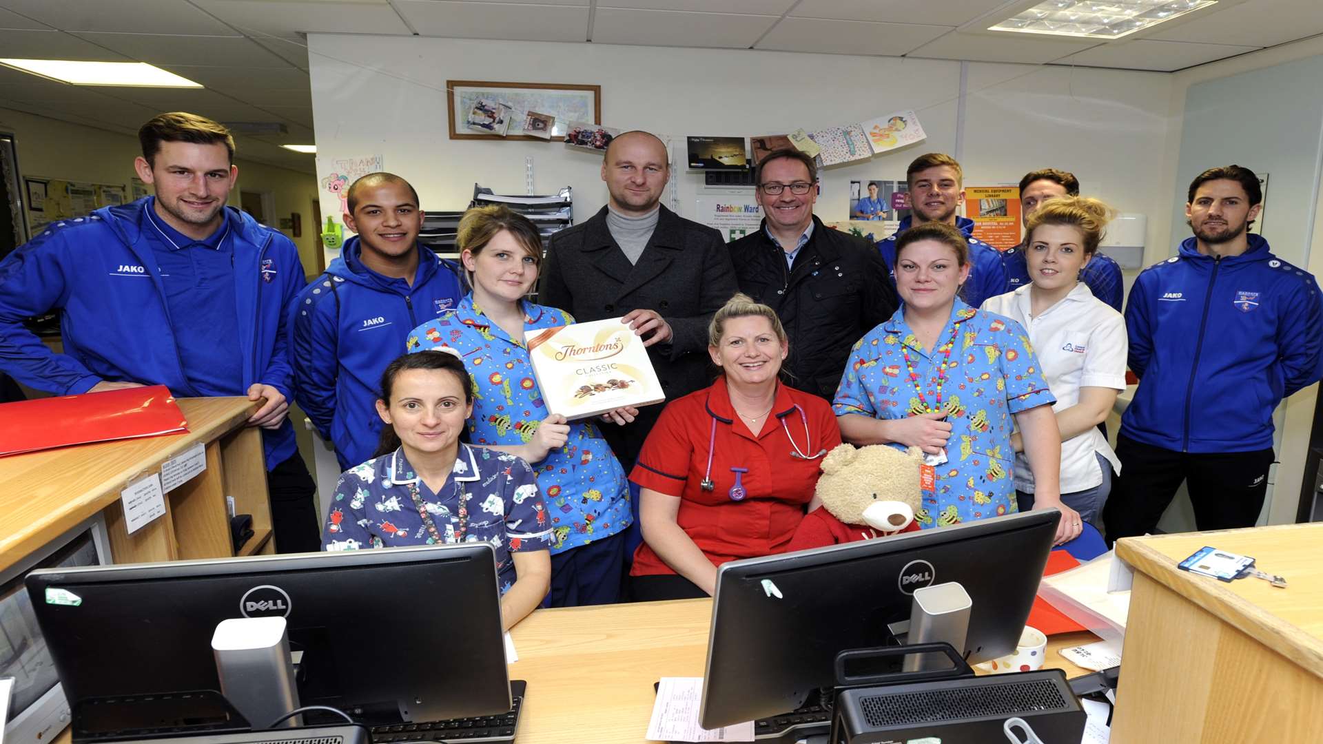 Margate FC spent time with patients and staff