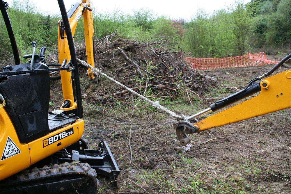 Vandals stole and damaged a range of expensive and dangerous JCB machinery