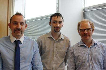 Peter Whatmore, Tom Jeffery and Stephen Eddleston-McGrath from Moat Homes with their Movember efforts
