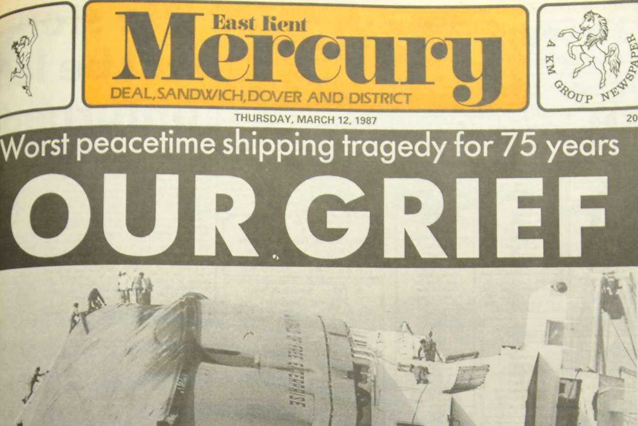 The East Kent Mercury front page on March 12, 1987.