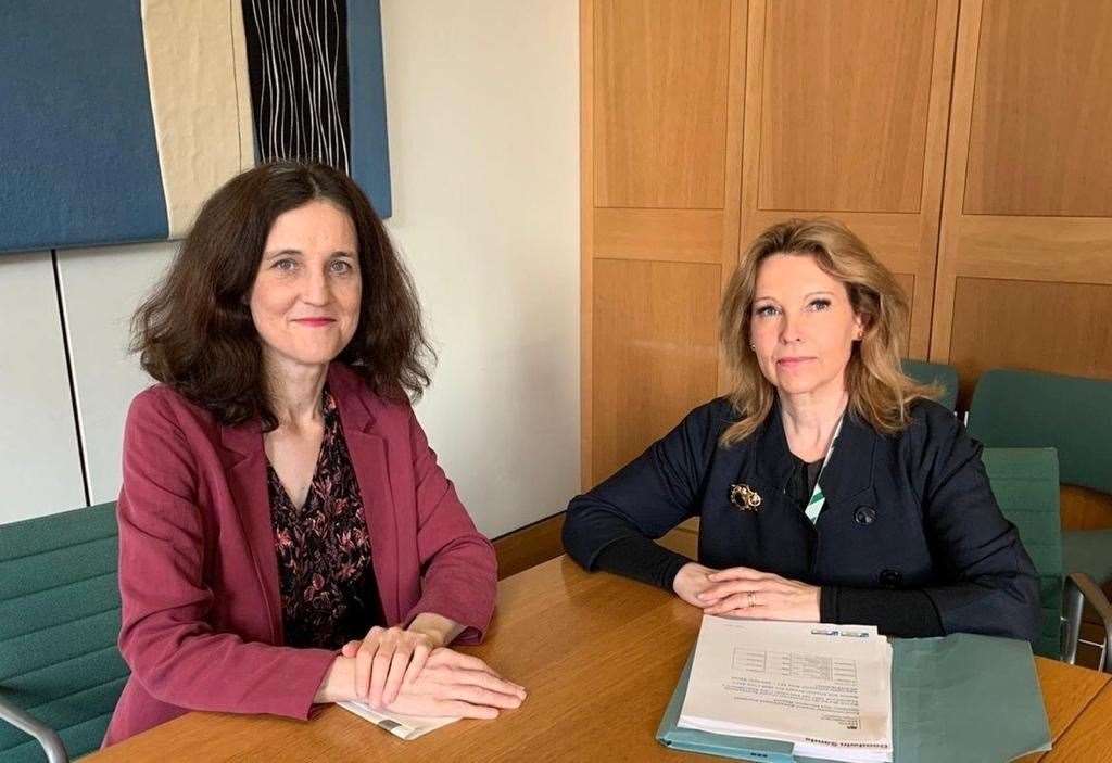 Natalie Elphicke MP with Environment Secretary Theresa Villiers. Picture: The Office of Natalie Elphicke MP.
