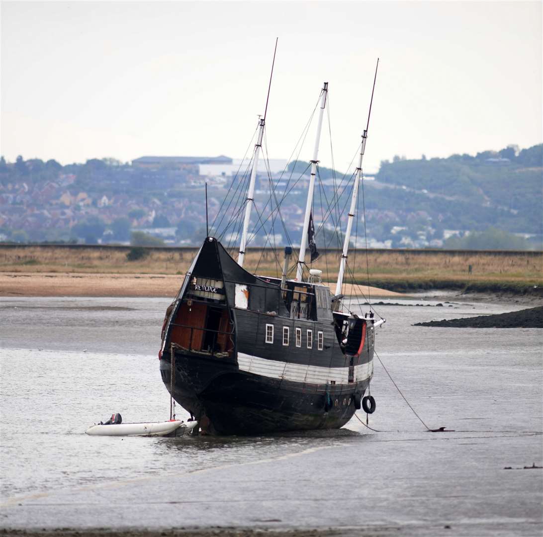 The stranded pirate ship in 2016. Picture: Barry Goodwin