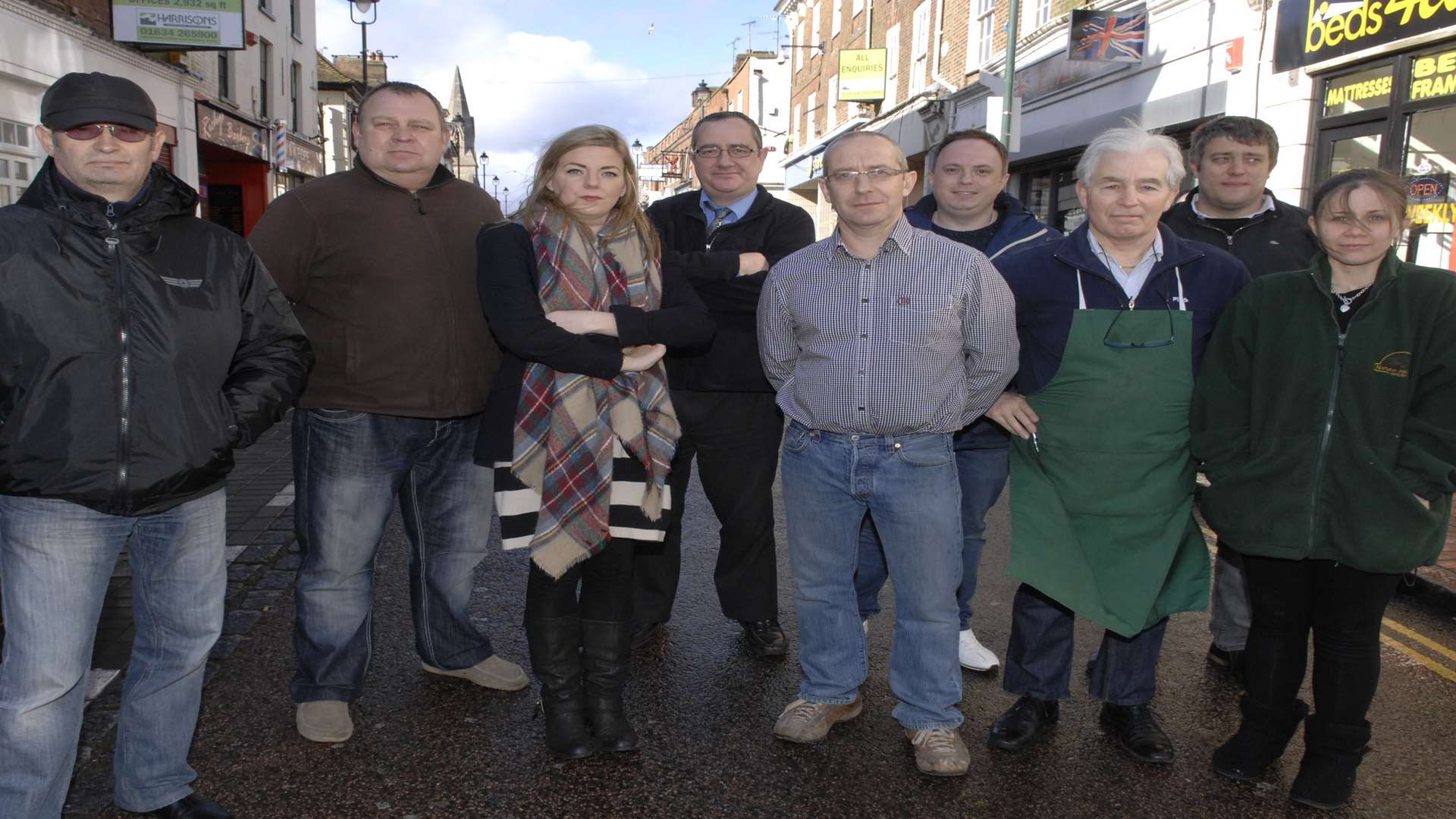 Sittingbourne traders who oppose to plans to close the High Street on Fridays.